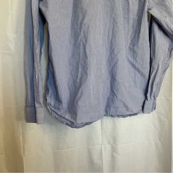 AMERICAN EAGLE Men’s Blue White Stripe Button Down Slim Fit Shirt Size Large - Picture 12 of 12
